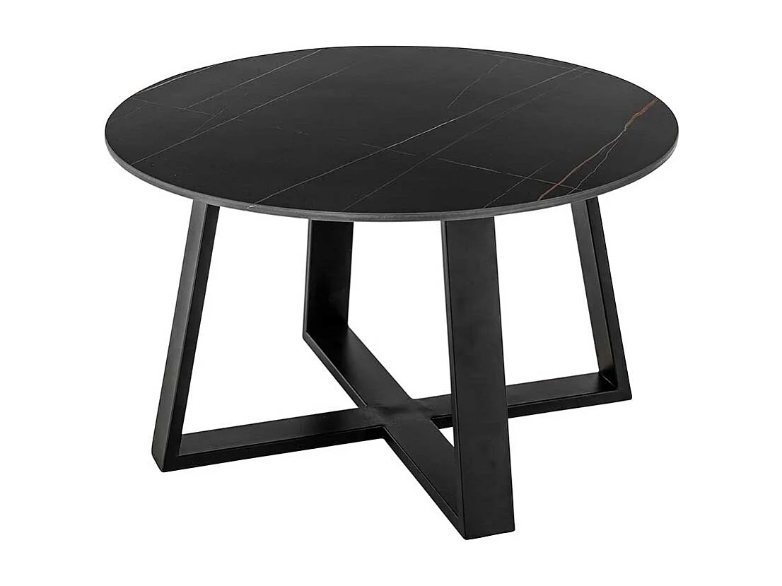 Beistelltisch Sofa in modernem Design schwarzer Keramikplatte