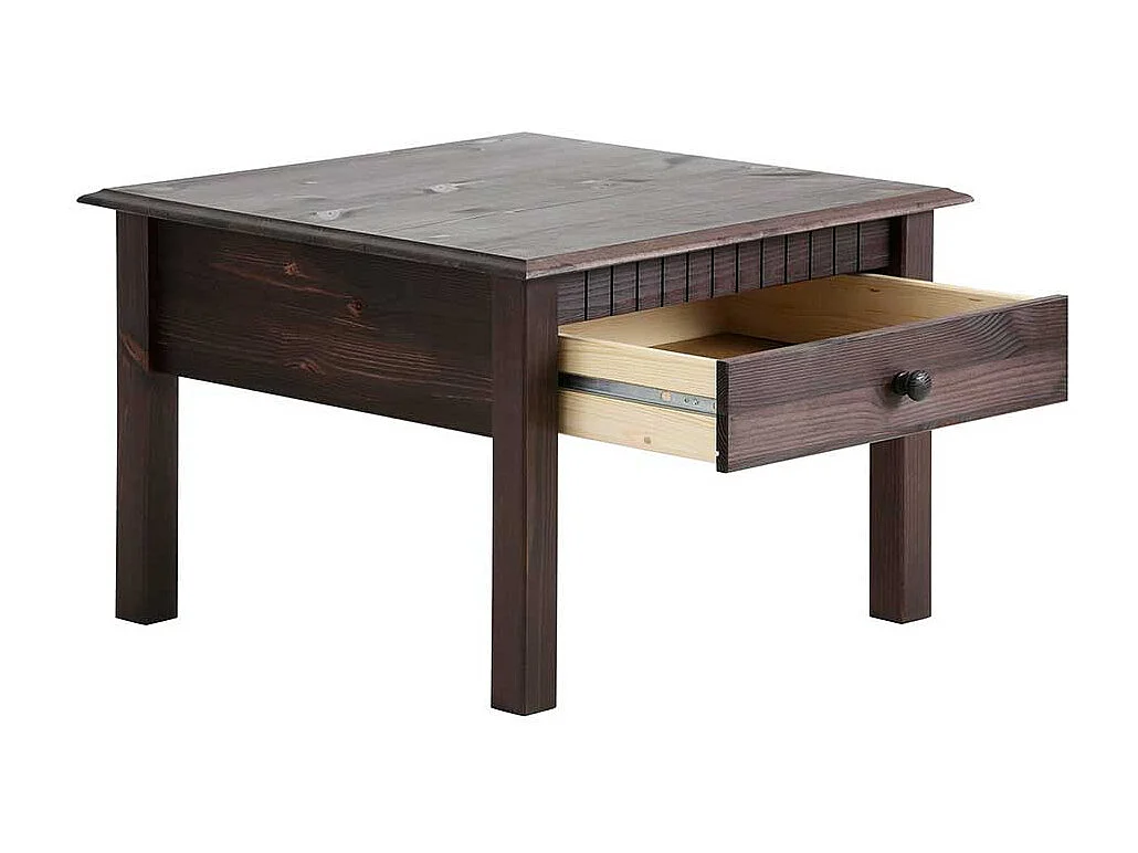 Sofa Beistelltisch in Wengefarben Kiefer Massivholz