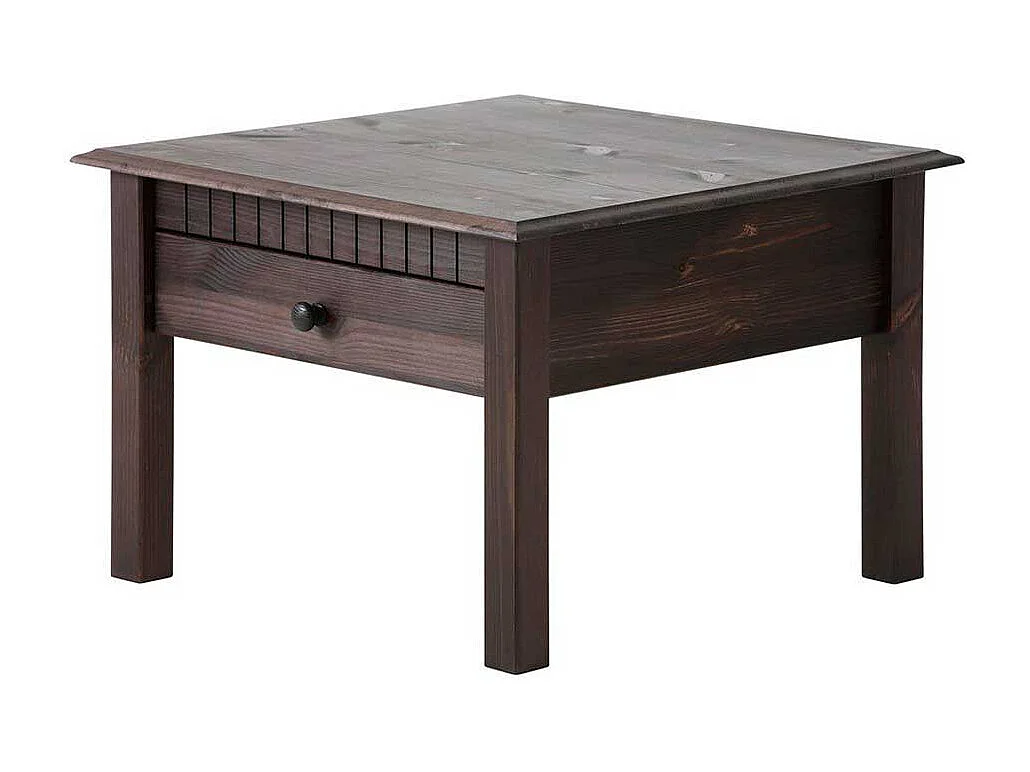 Sofa Beistelltisch in Wengefarben Kiefer Massivholz