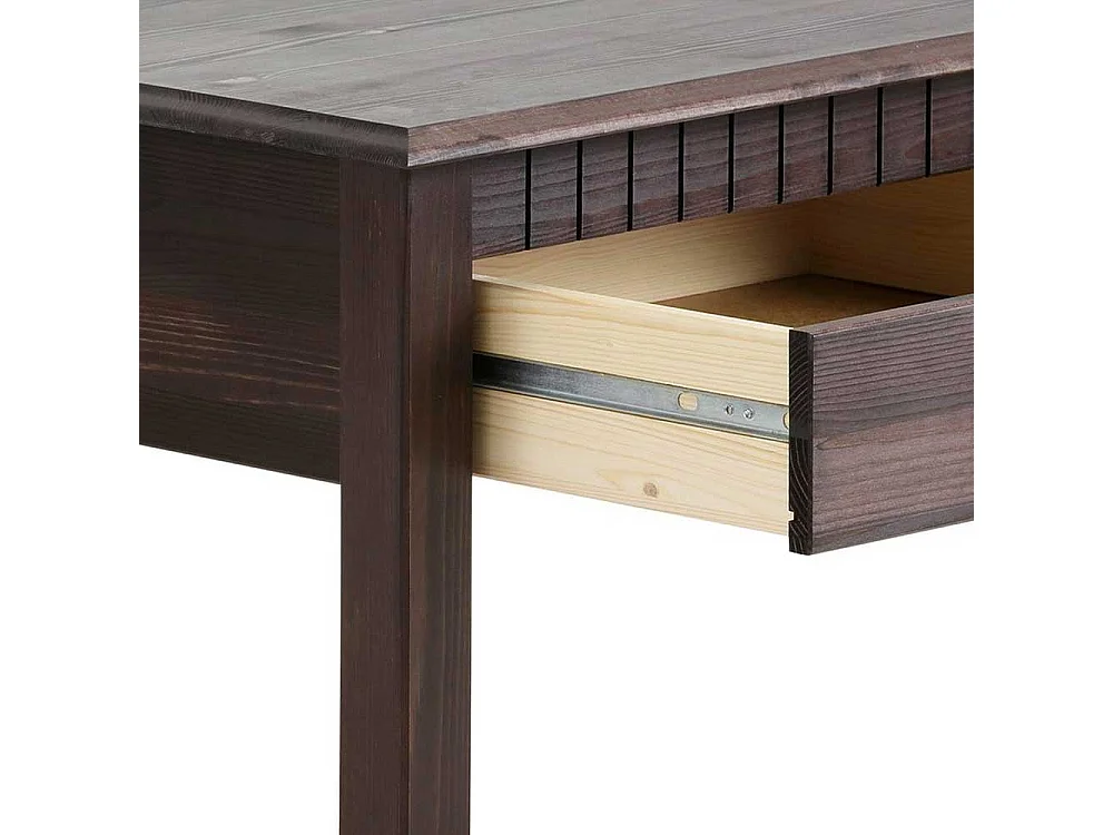 Sofa Beistelltisch in Wengefarben Kiefer Massivholz