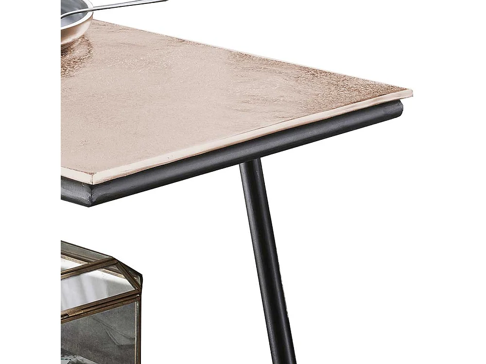 Beistelltischchen aus Metall Altgoldfarben und Schwarz