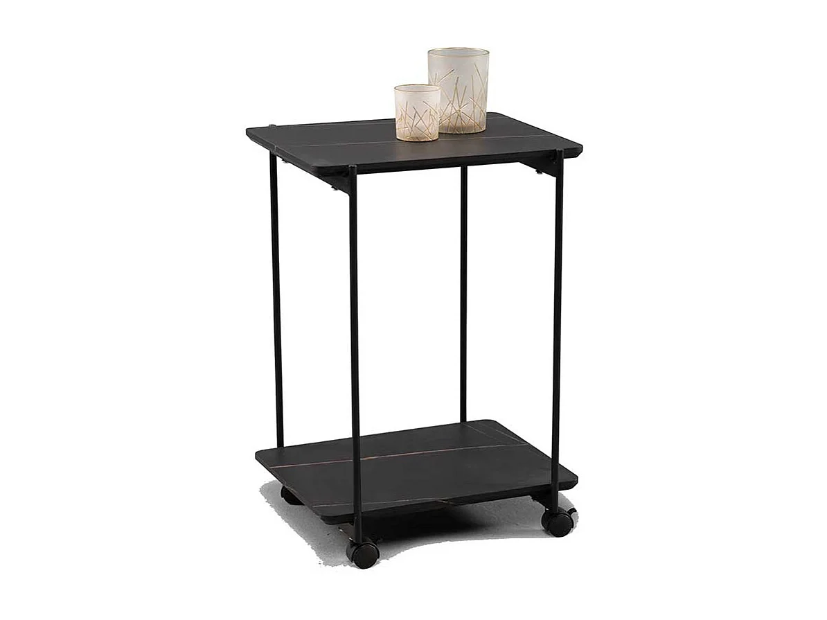 Beistelltisch Beistelltischchen in Marmor Optik aus Metall