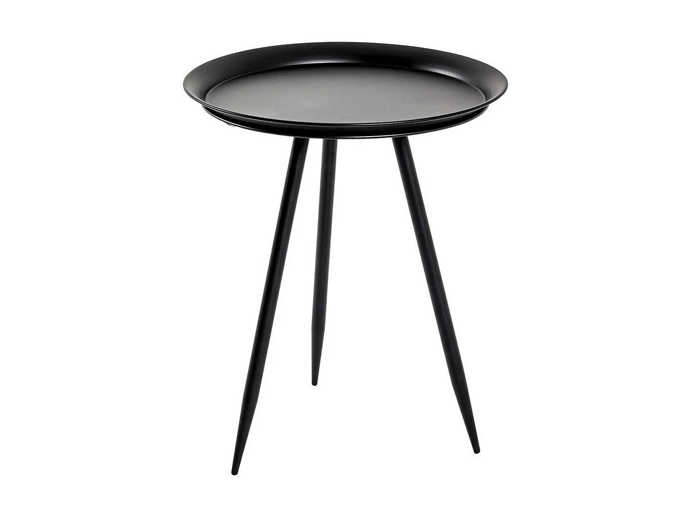 Beistelltisch Sofa in Schwarz runder Tischplatte