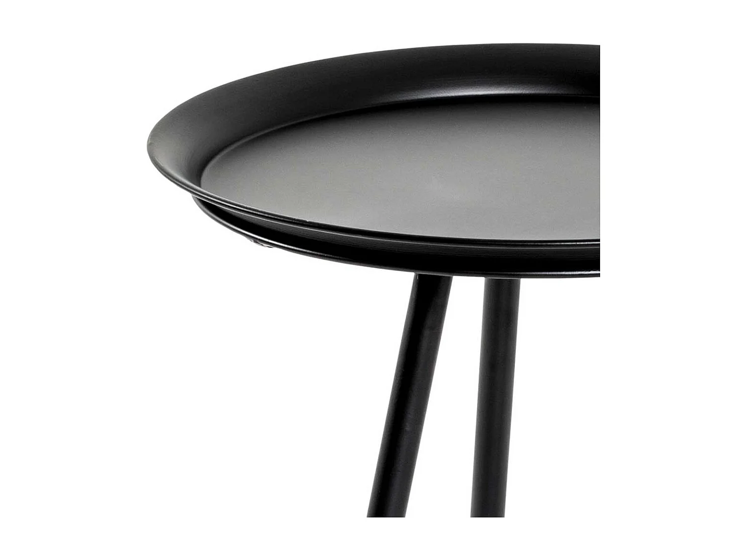 Beistelltisch Sofa in Schwarz runder Tischplatte