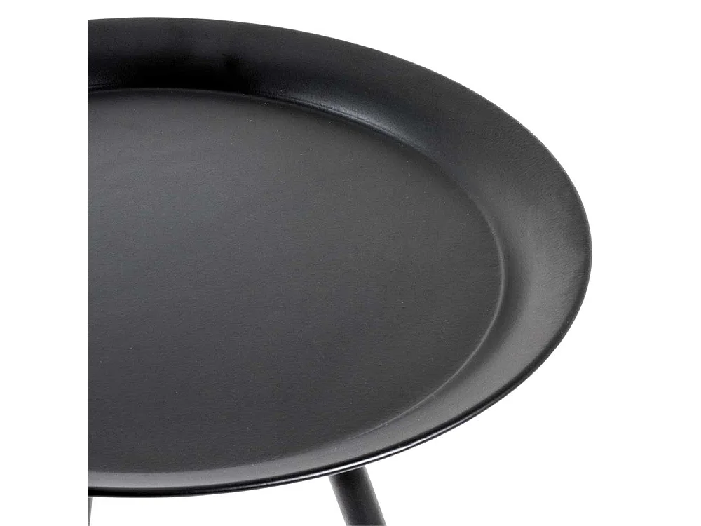 Beistelltisch Sofa in Schwarz runder Tischplatte