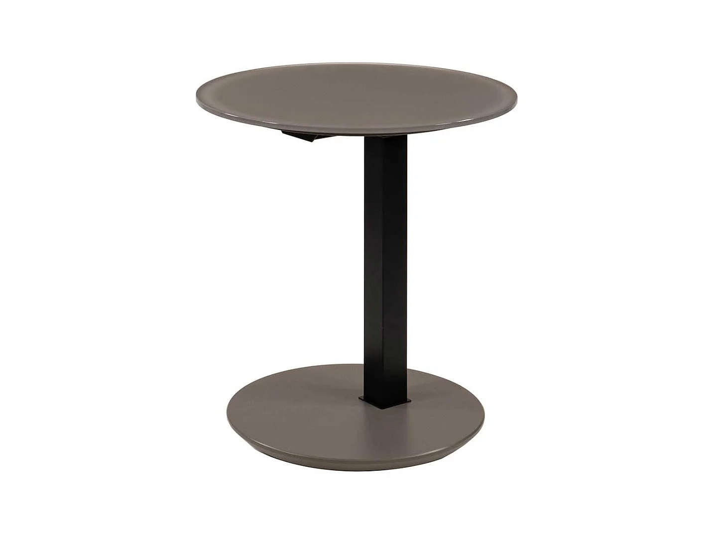 Runder Beistelltisch mit Glasplatte in Beige Grau Made in Germany