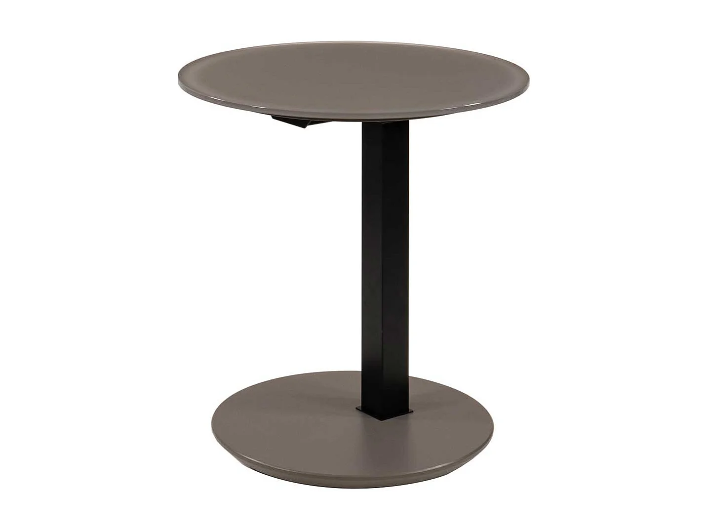 Runder Beistelltisch mit Glasplatte in Beige Grau Made in Germany