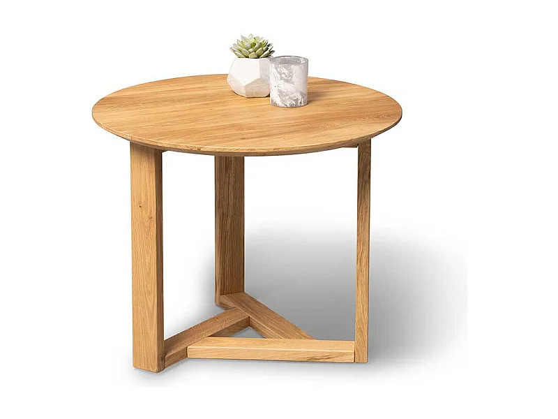 Beistelltisch Couchtisch in runder Form aus Wildeiche Massivholz