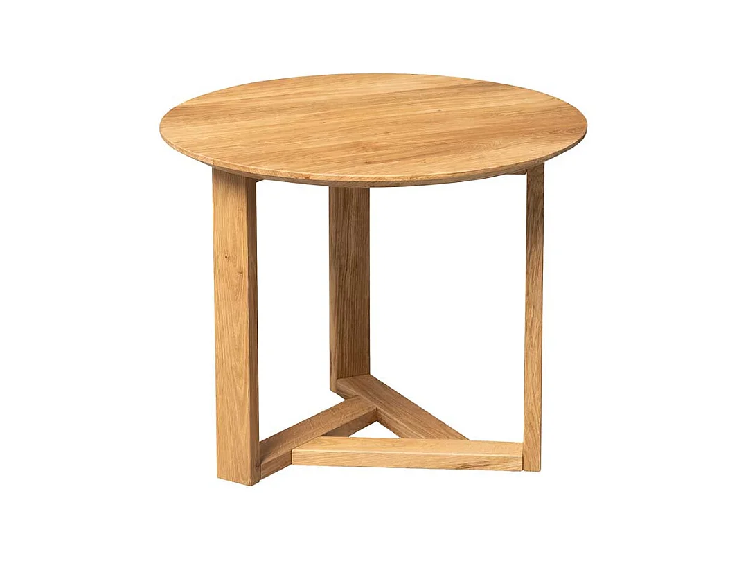 Beistelltisch Couchtisch in runder Form aus Wildeiche Massivholz