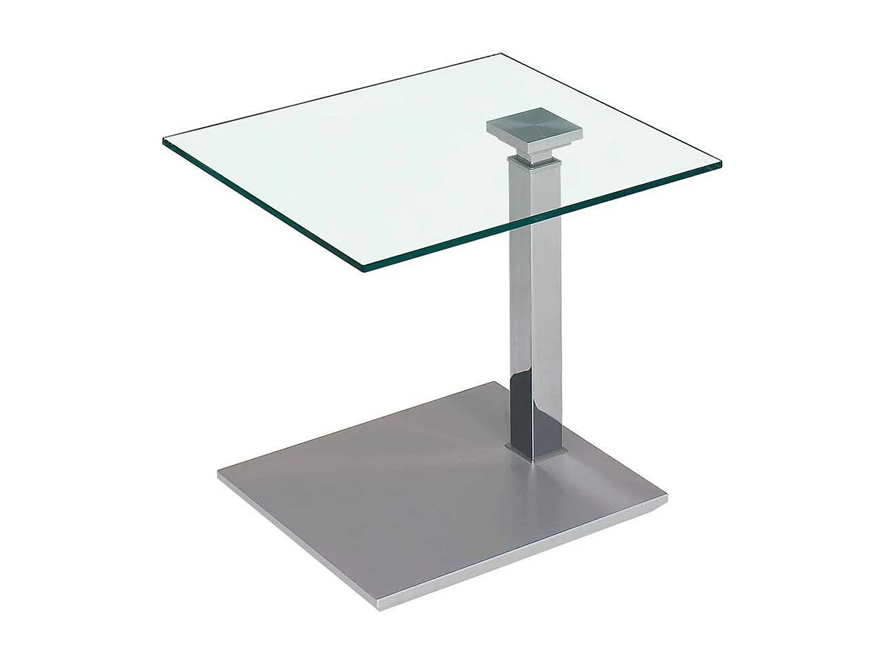 Beistelltischchen durch Körperdruck verstellbar Glasplatte