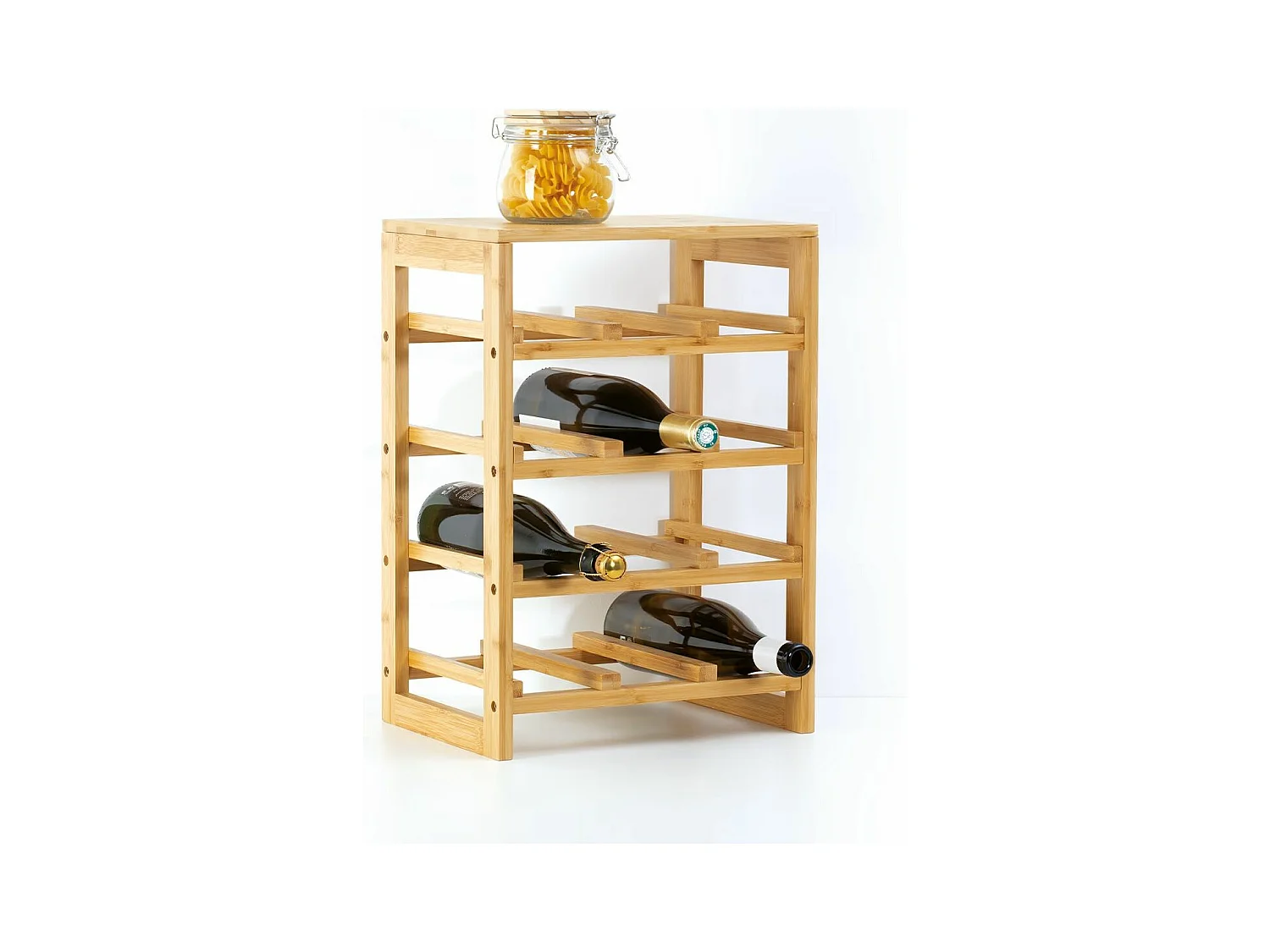 Range Bouteilles en Bambou capacité 12 Bouteilles H 47 cm