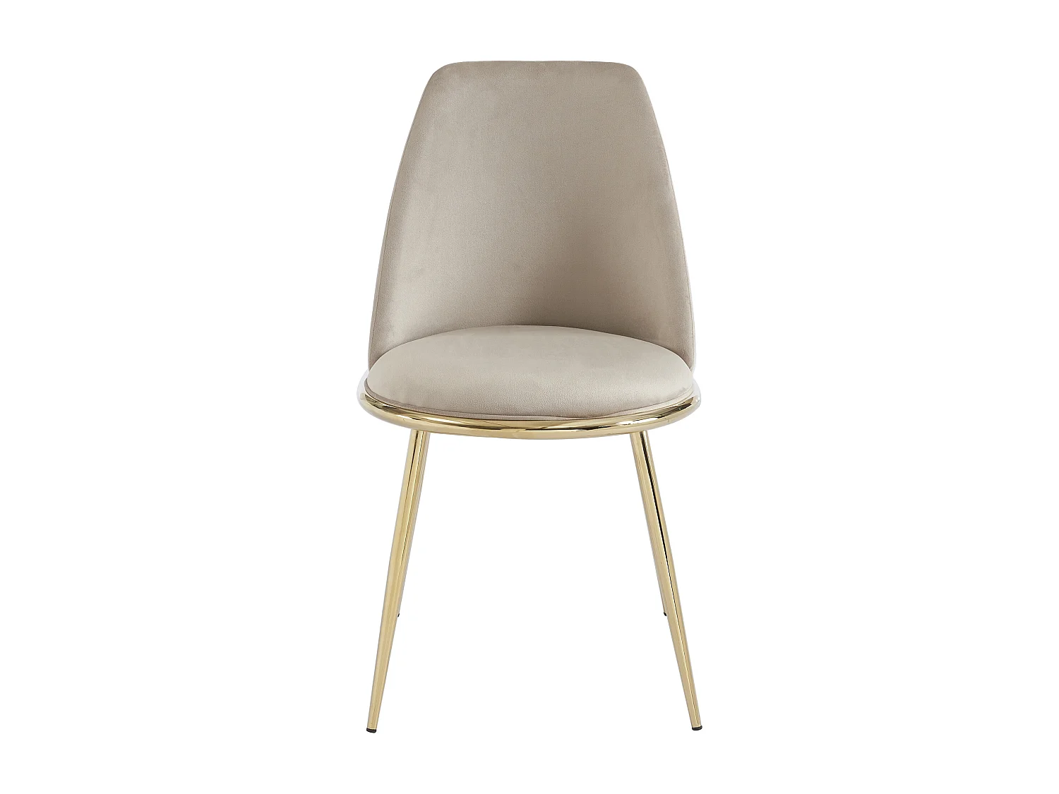 Lot de 2 chaises en velours et métal doré - Beige - NEBINA de Pascal MORABITO