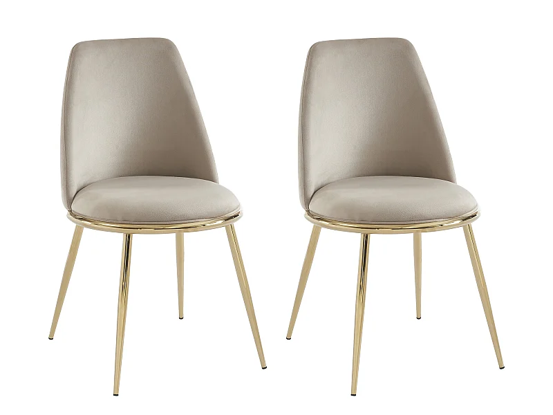 Sedia in Velluto e Metallo dorato Beige - Lotto di 2 - NEBINA di Pascal MORABITO