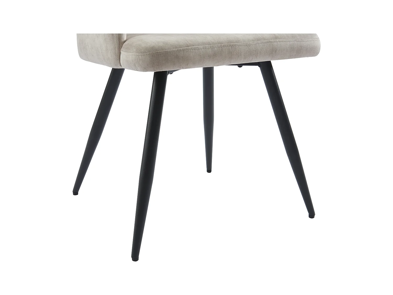 Set van 2 stoelen met armleuningen van stof en zwart metaal - Beige - KADIJA