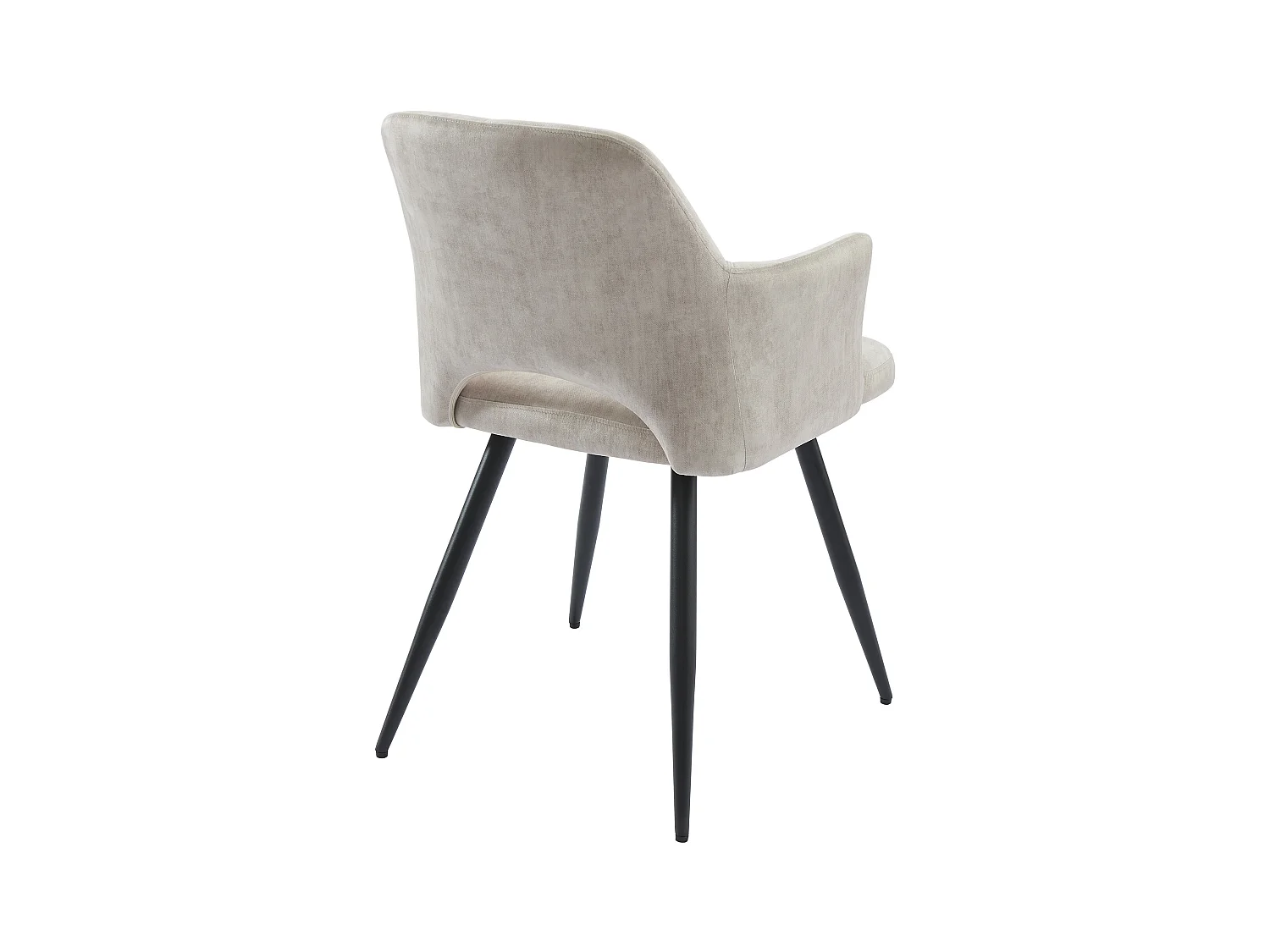 Set van 2 stoelen met armleuningen van stof en zwart metaal - Beige - KADIJA