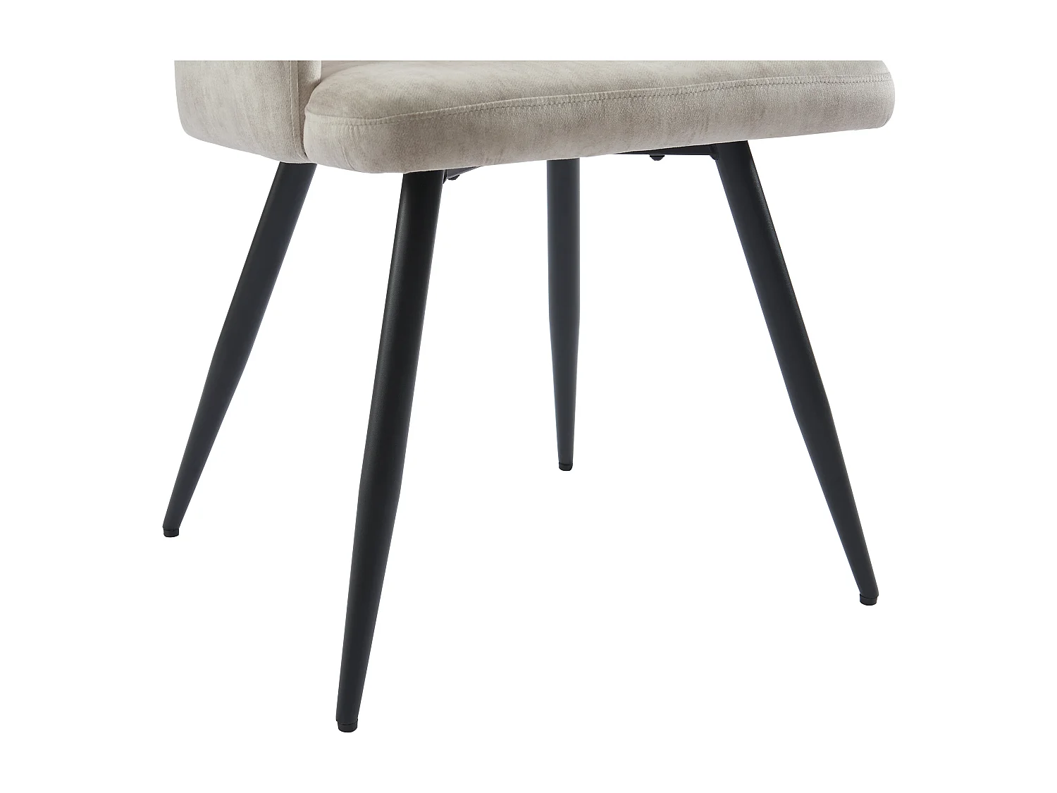 Lot de 2 chaises avec accoudoirs en tissu et métal noir - Beige - KADIJA