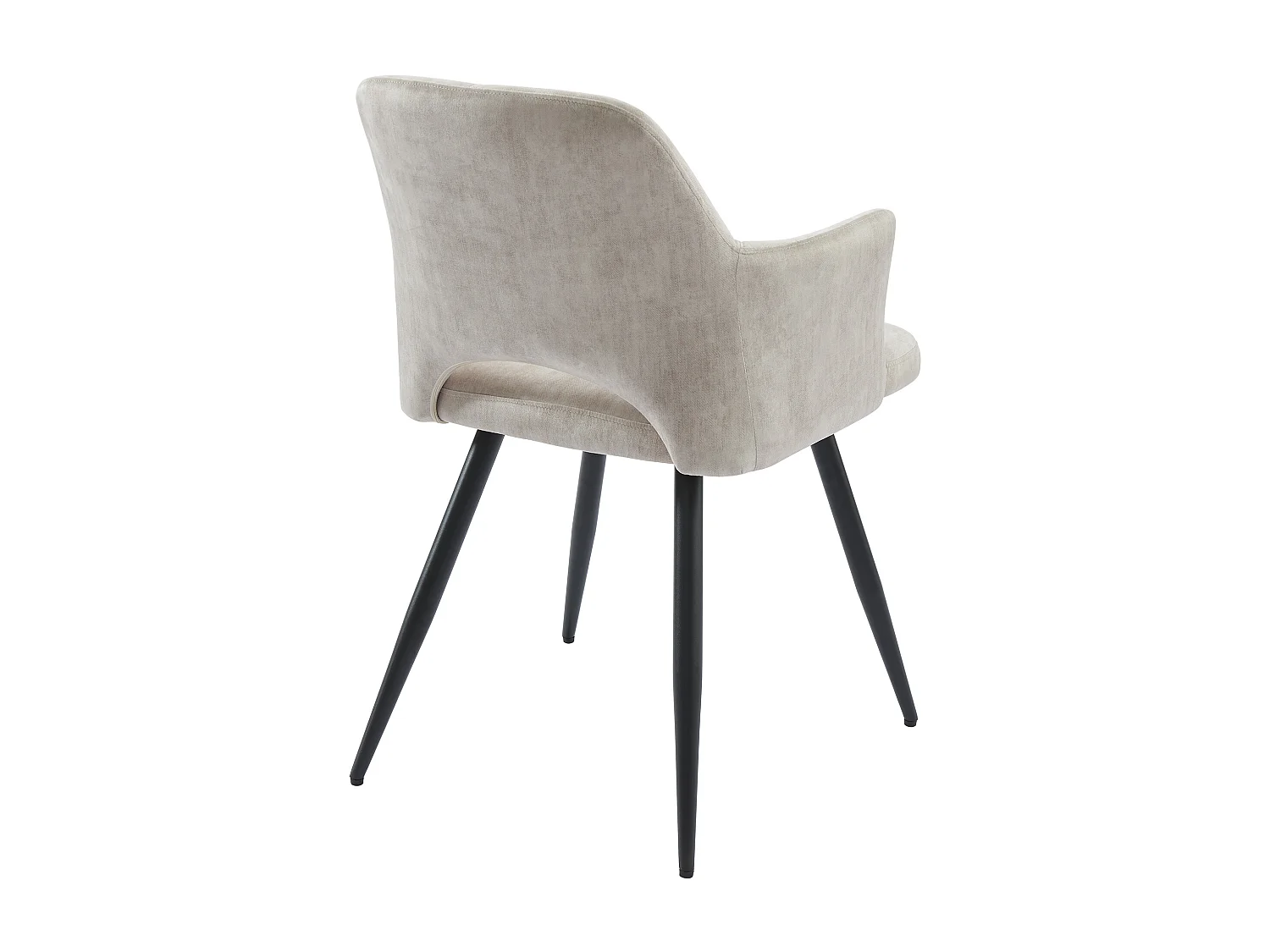 Lot de 2 chaises avec accoudoirs en tissu et métal noir - Beige - KADIJA