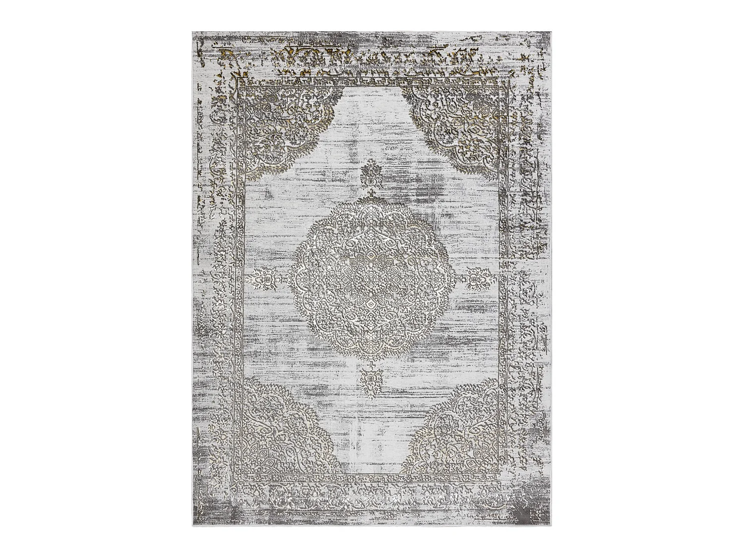 Tapijt LIRA E1468 Rozet, structureel, modern, glamour - grijs / goud 80x150 cm