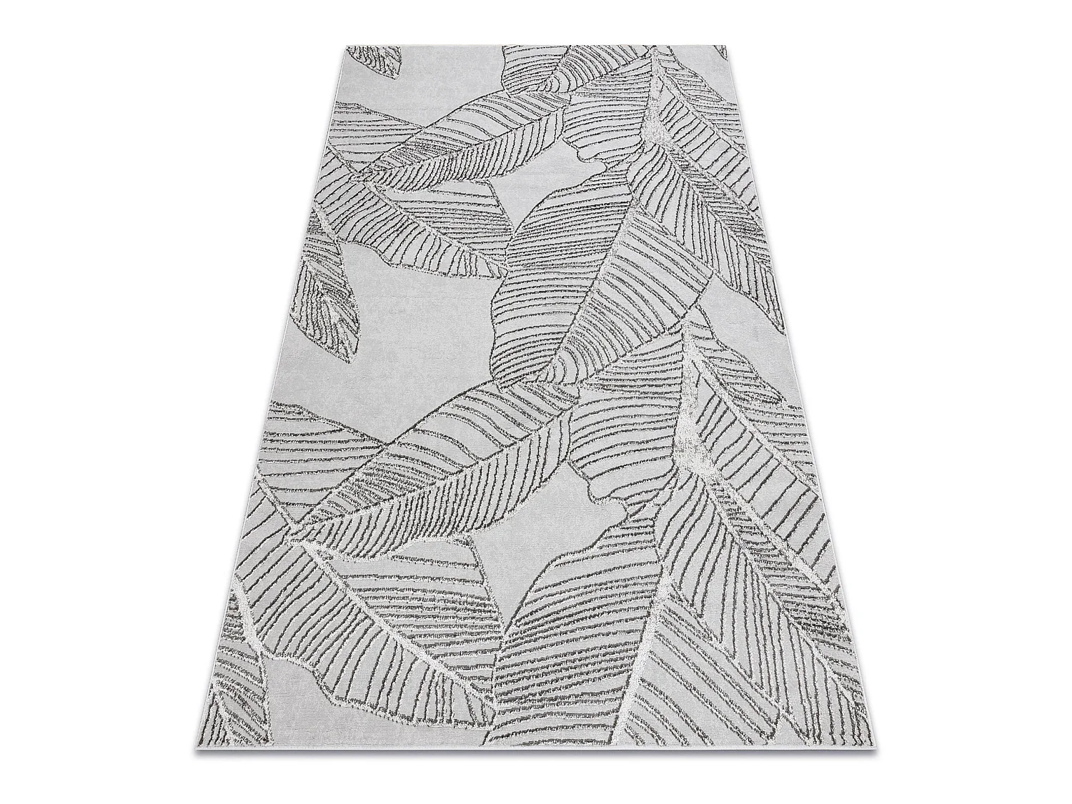 Tapis LIRA E1482 Feuilles, structuré, moderne, glamour - gris 80x150 cm