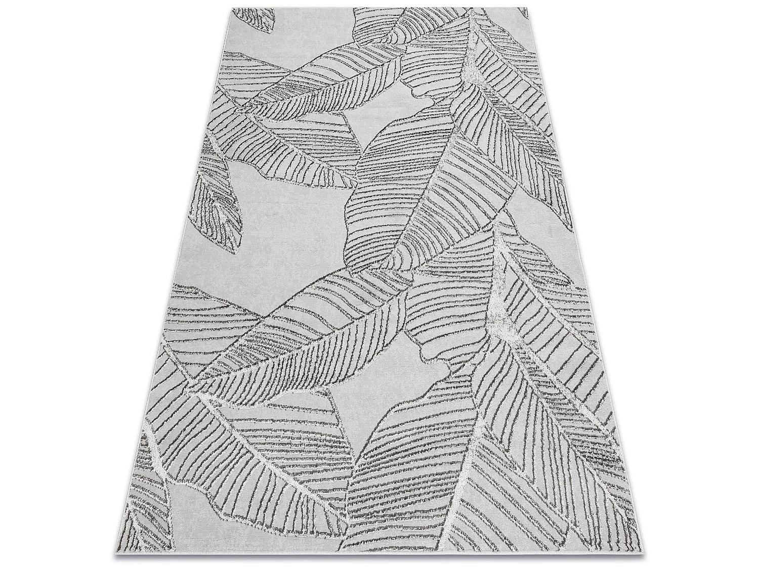 Tapis LIRA E1482 Feuilles, structuré, moderne, glamour - gris 140x190 cm