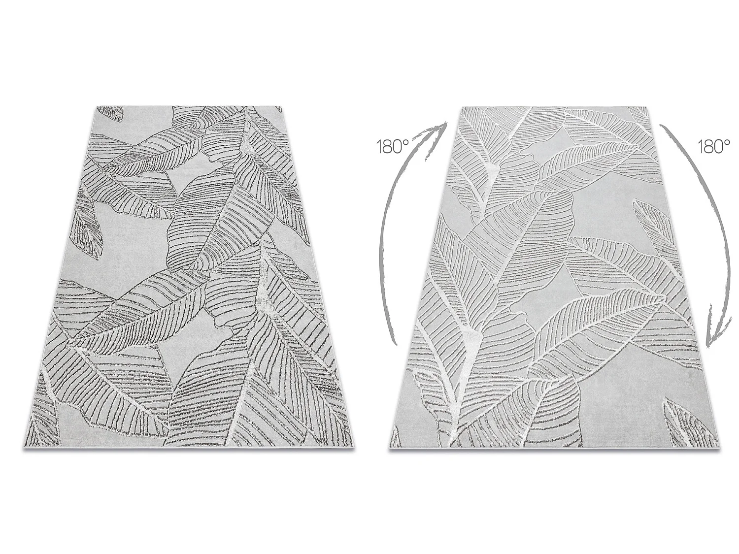 Tapis LIRA E1482 Feuilles, structuré, moderne, glamour - gris 140x190 cm