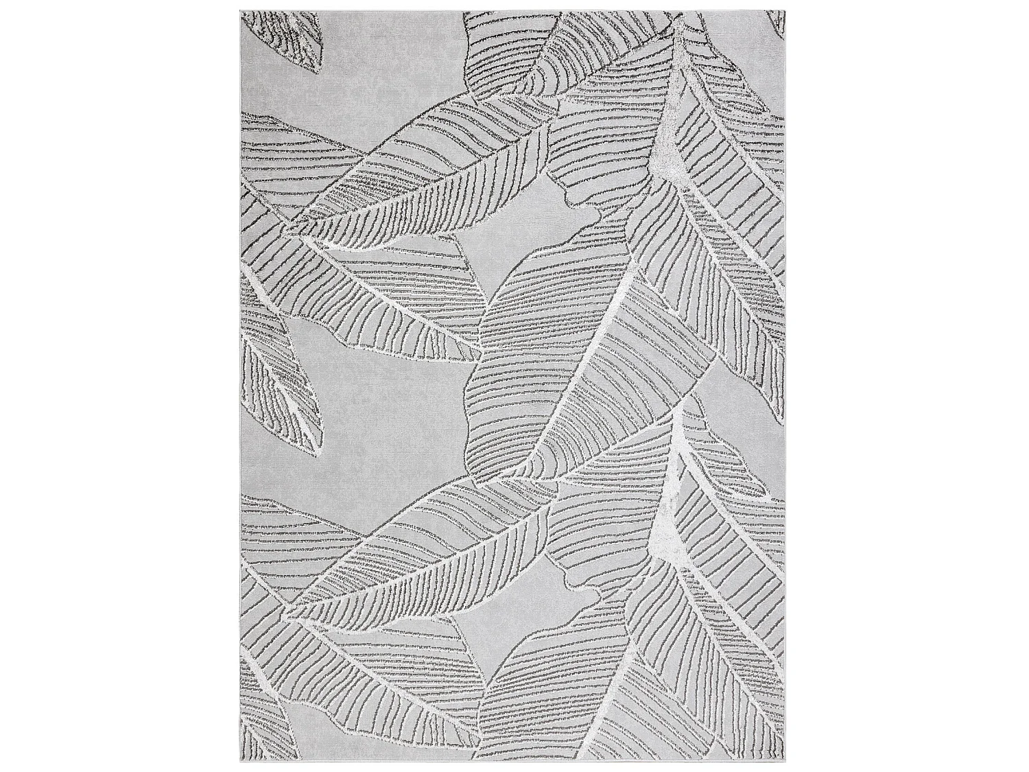 Tapis LIRA E1482 Feuilles, structuré, moderne, glamour - gris 140x190 cm