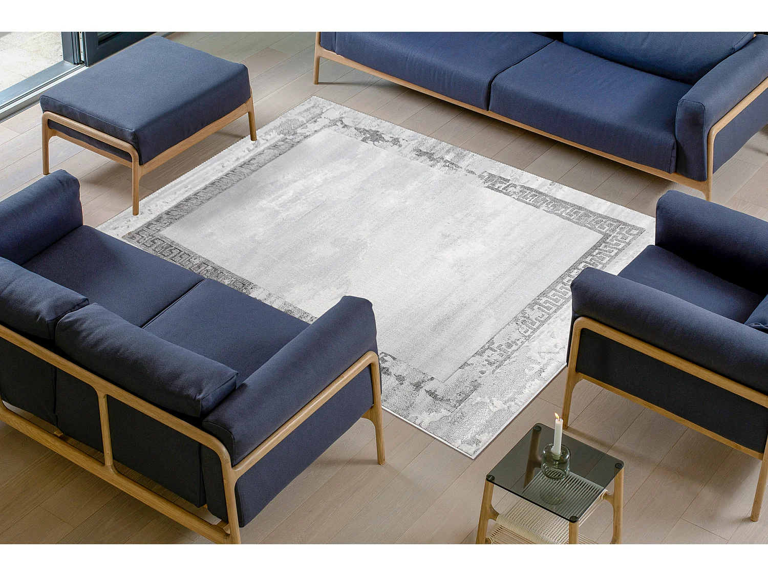 Tapis LIRA E1473 Cadre, grec vintage structuré, moderne, glamour - gr 120x170 cm