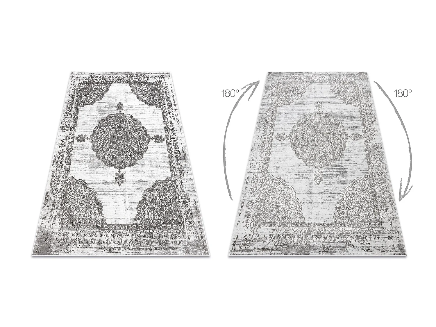 Tapis LIRA E1468 Rosette, structuré, moderne, glamour - gris 120x170 cm