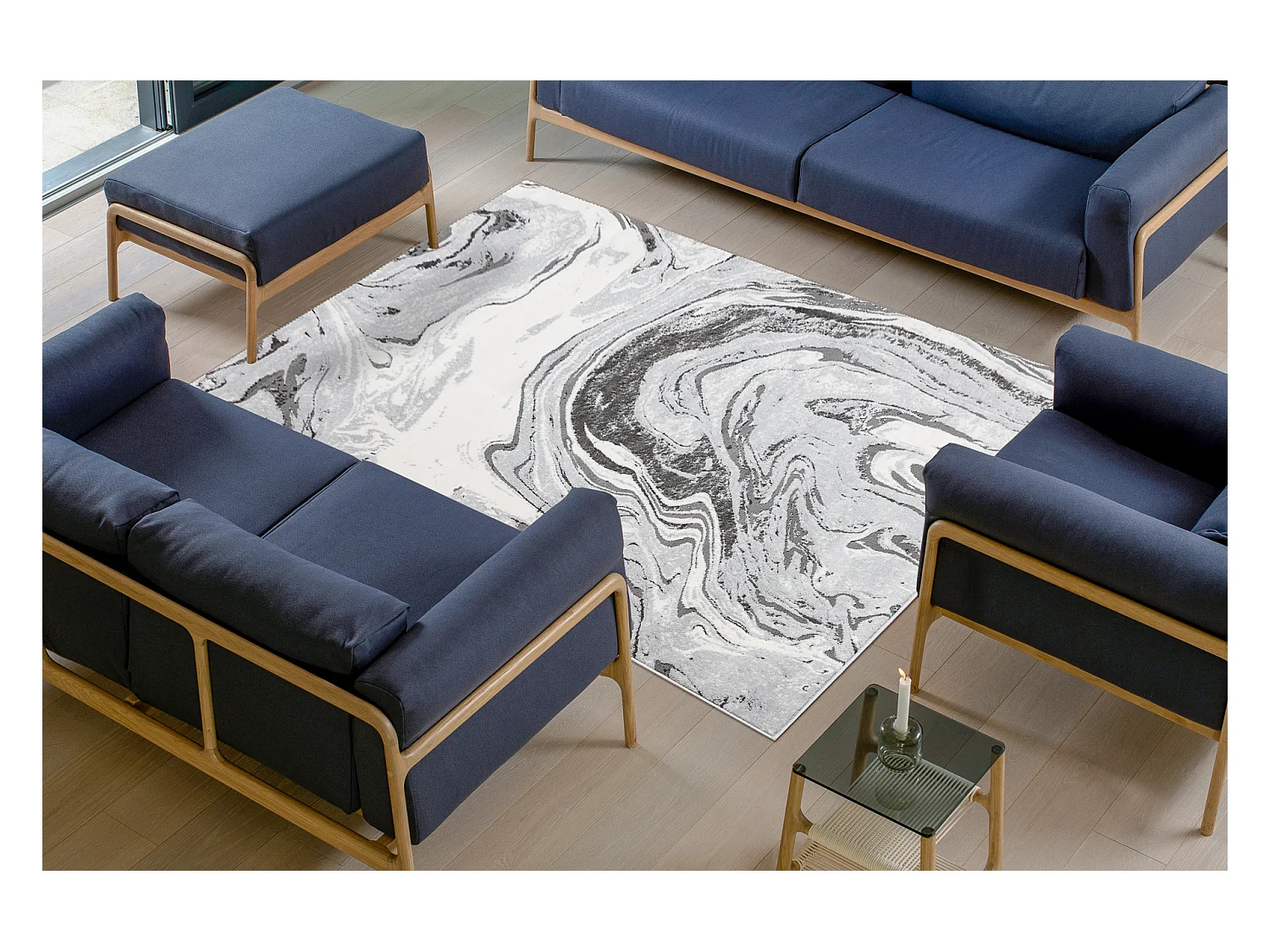 Tapijt LIRA E1686 Abstract, structureel, modern, glamour - grijs 80x150 cm