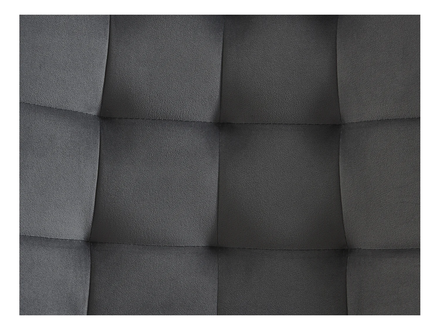 Polsterstuhl 2er-Set - Samt & schwarzes Metall - Grau - OLLUA