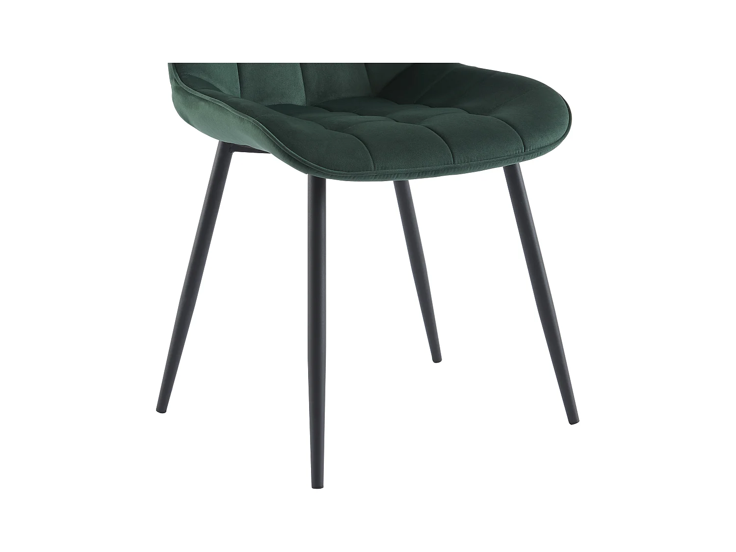 Set van 2 gestoffeerde stoelen - Velours en zwart metaal - Groen - OLLUA