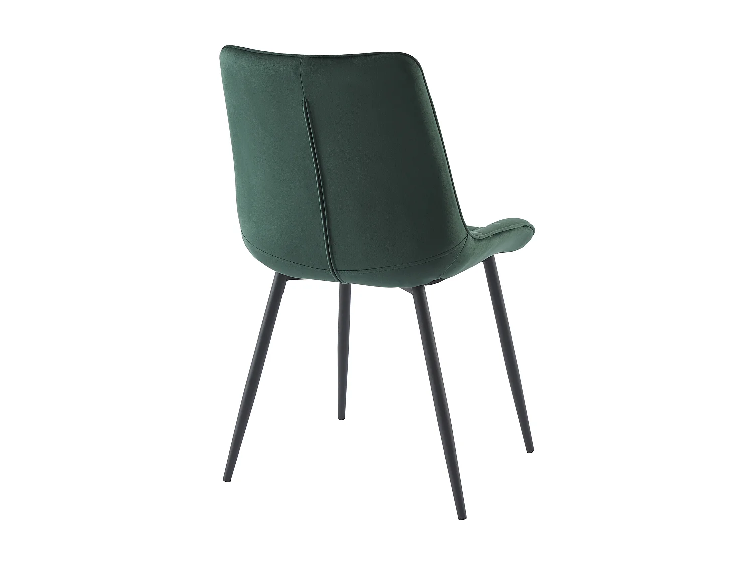 Lot de 2 chaises matelassées - Velours et métal noir - Vert - OLLUA
