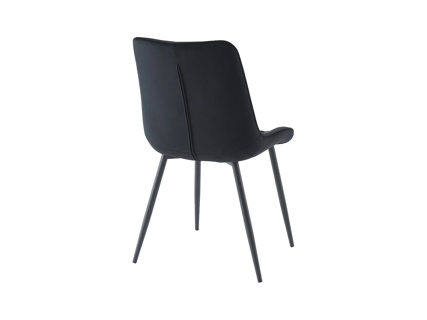 Lot de 2 chaises matelassées - Velours et métal - Noir - OLLUA