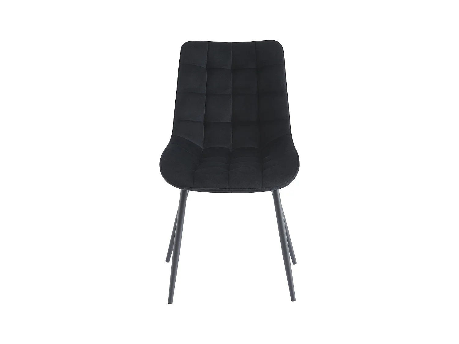 Lot de 2 chaises matelassées - Velours et métal - Noir - OLLUA