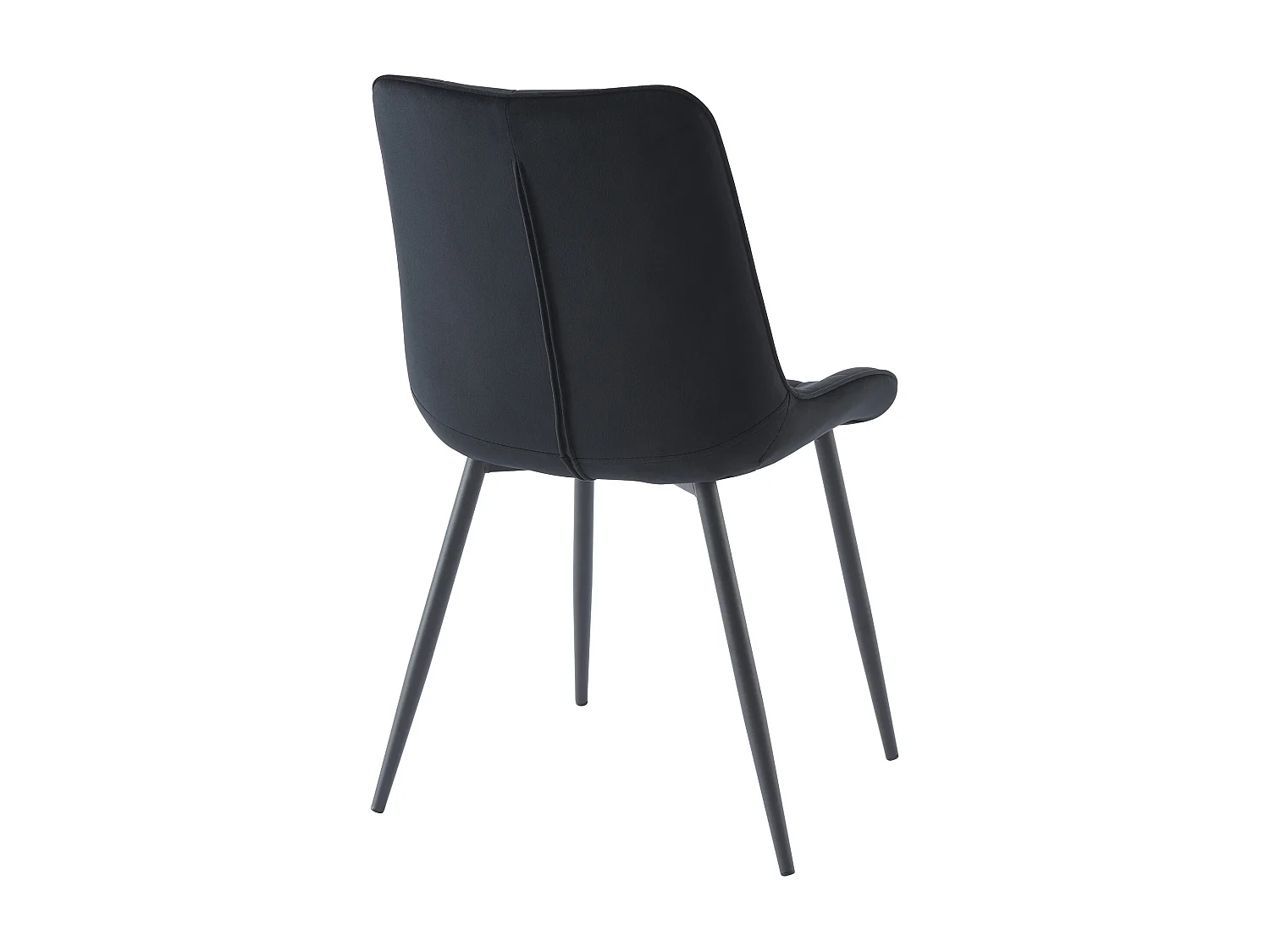 Sedia imbottita in Velluto e Metallo Nero Nero - Lotto di 2 - OLLUA