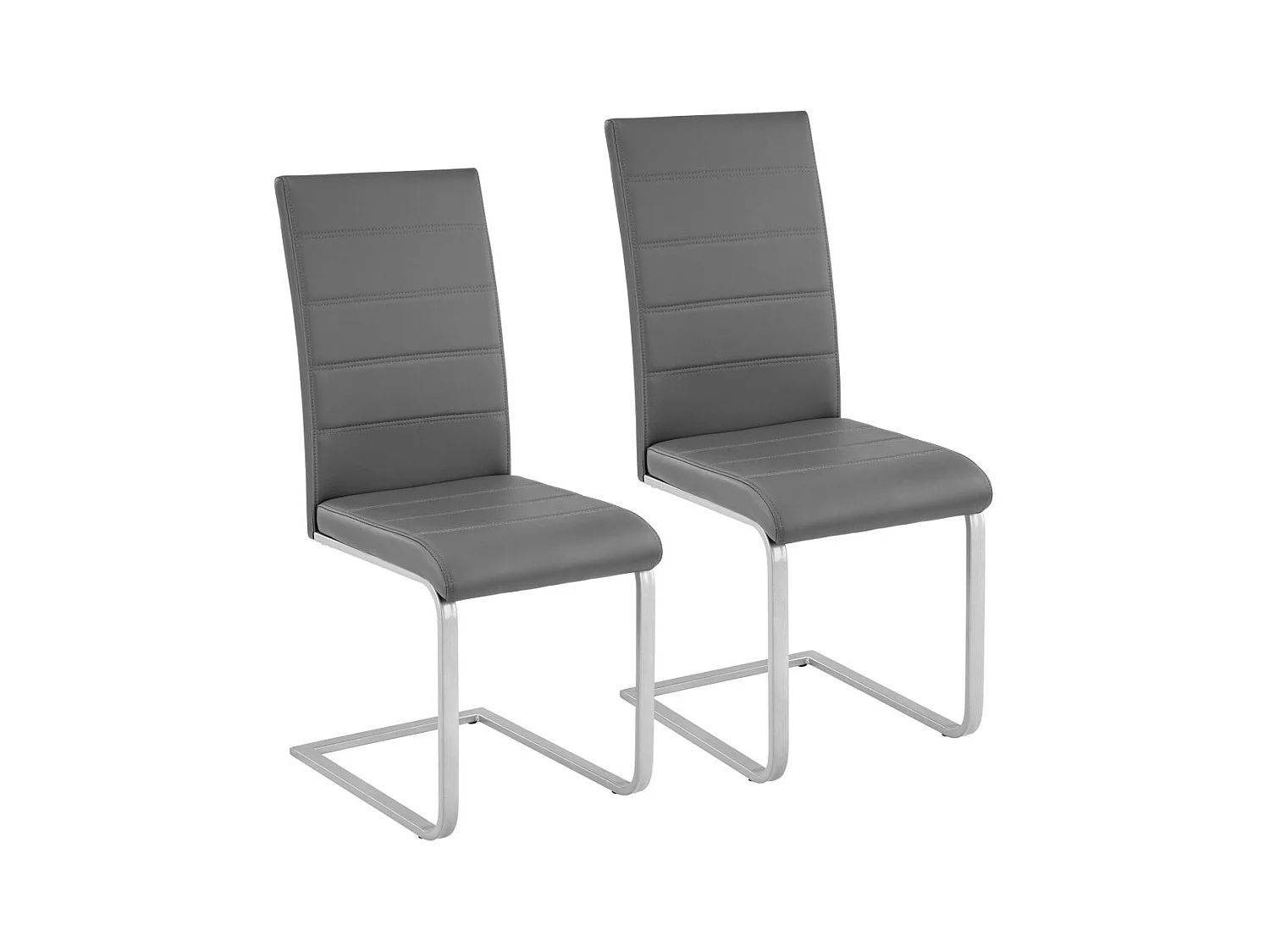 Lot de 2 chaises de salle à manger salon cuisine design gris 1908015