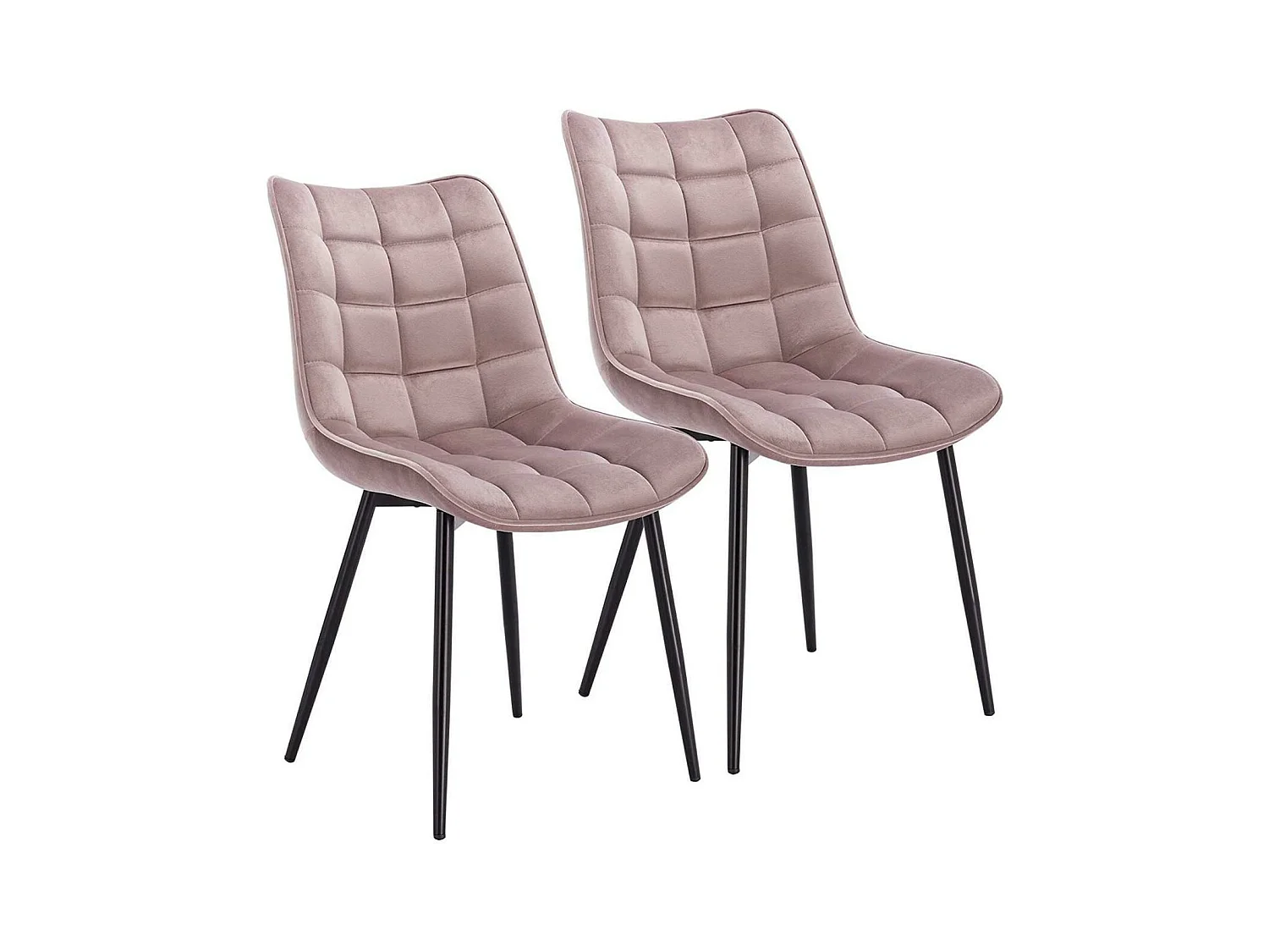 Chaises de cuisine 2 pièces en velours rose 19_0000393