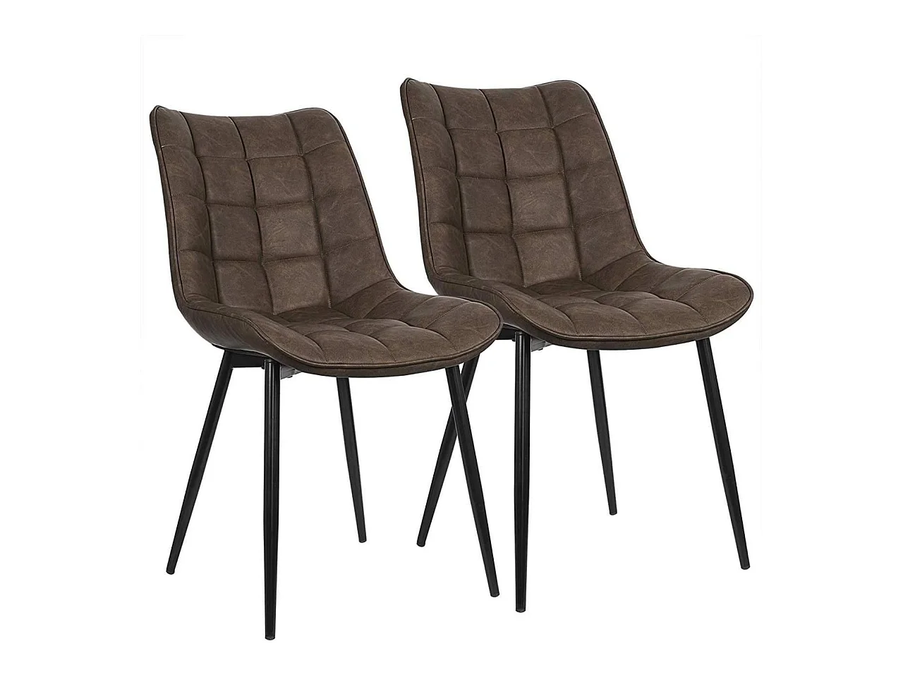 Chaises de cuisine en synthétique 2 pièces marron 19_0000413