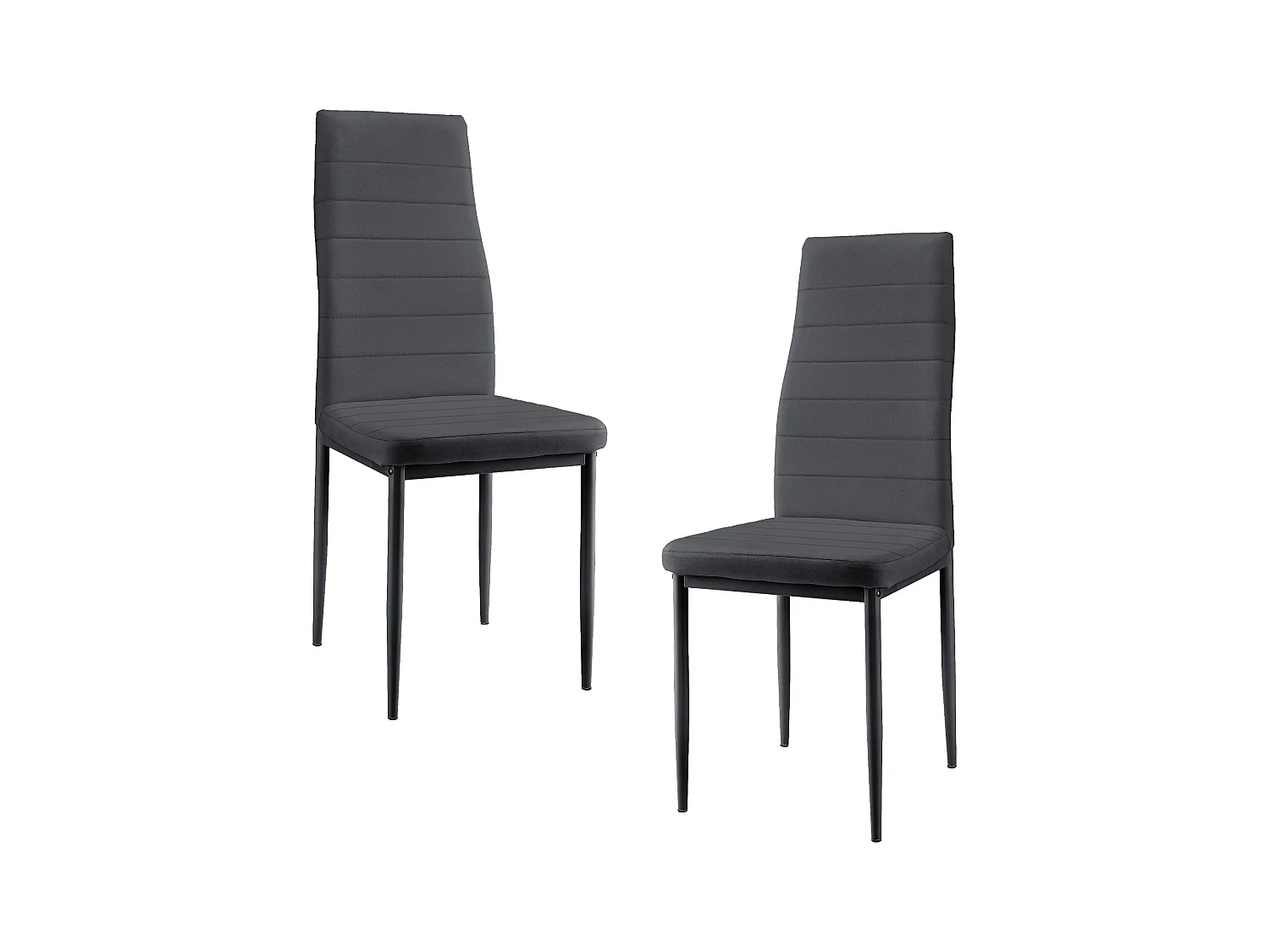 Lot de 2 chaises de salle à manger sièges empilables synthétique 96 cm gris foncé 03_0005743