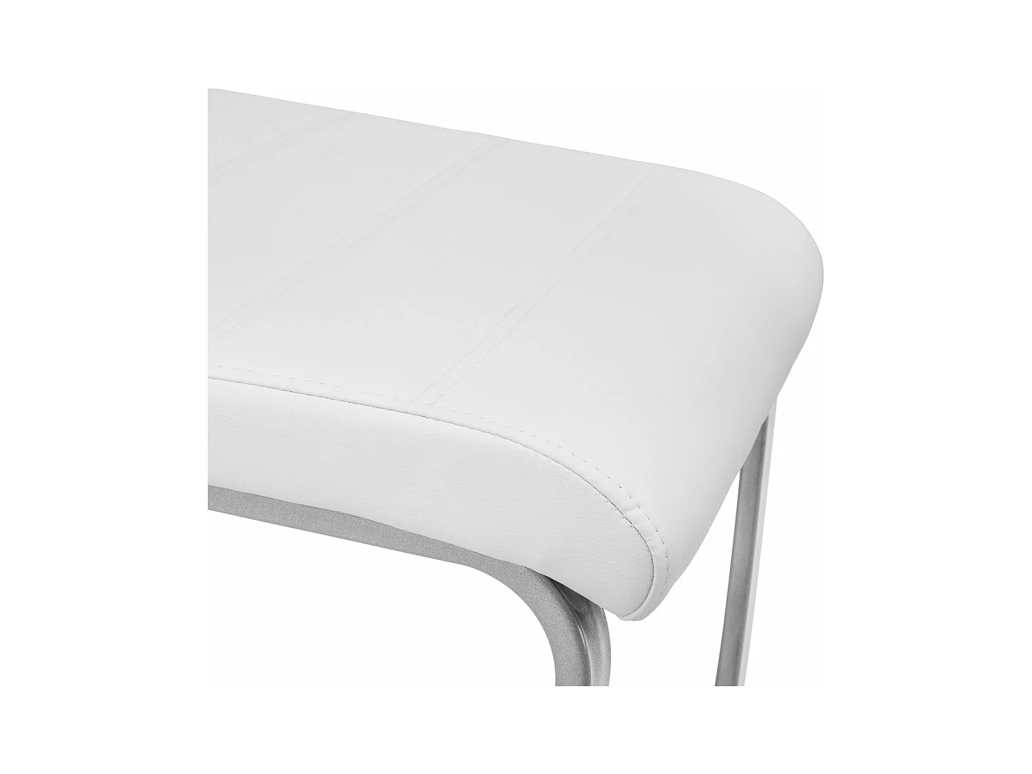 Conjunto de 8 sillas de comedor sintética blanco patas curvadas en acero 08_0000091