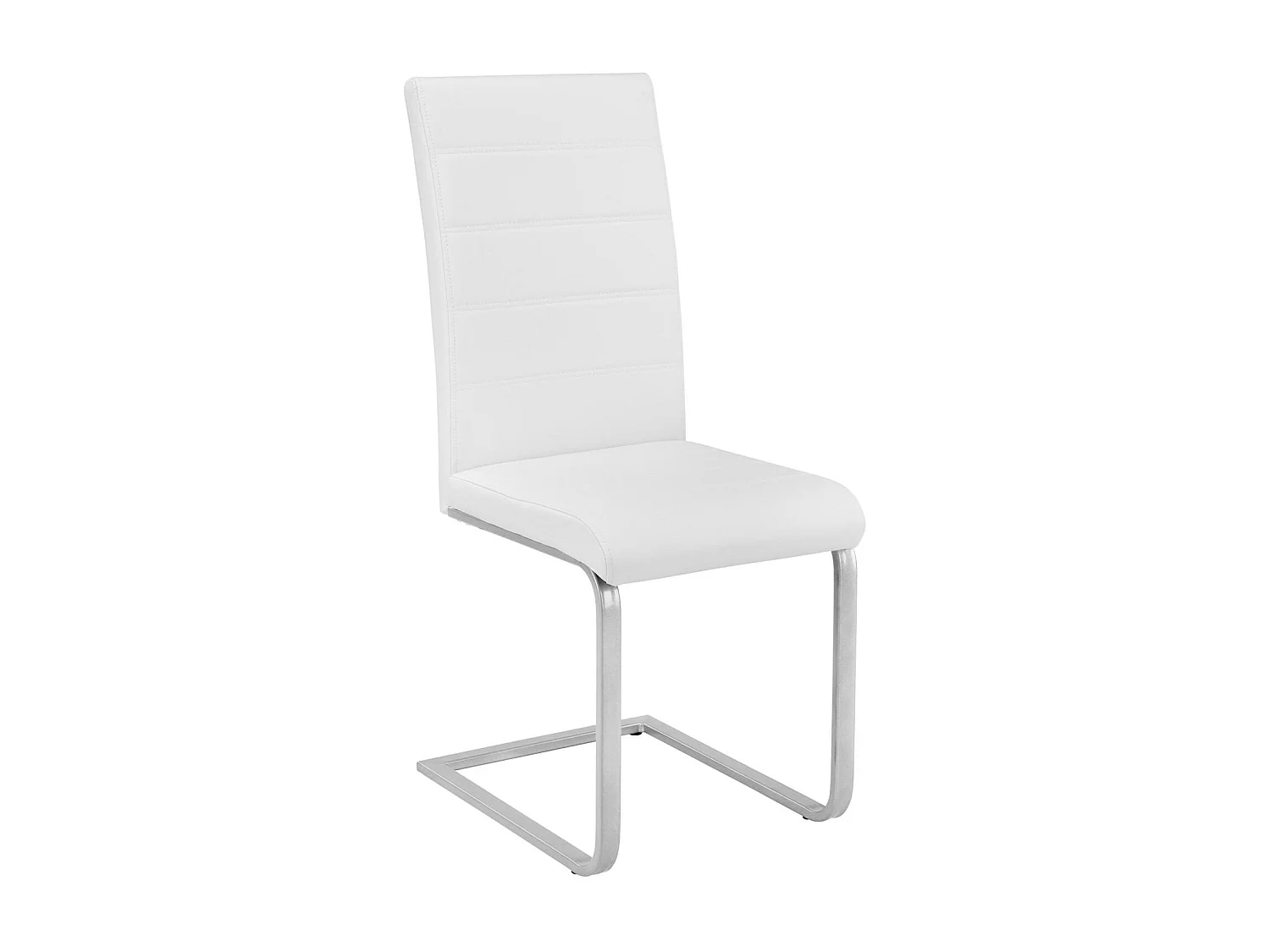 Lot de 8 chaises pieds acier siège de salon cuisine salle à manger design carré élégant blanc 08_0000091