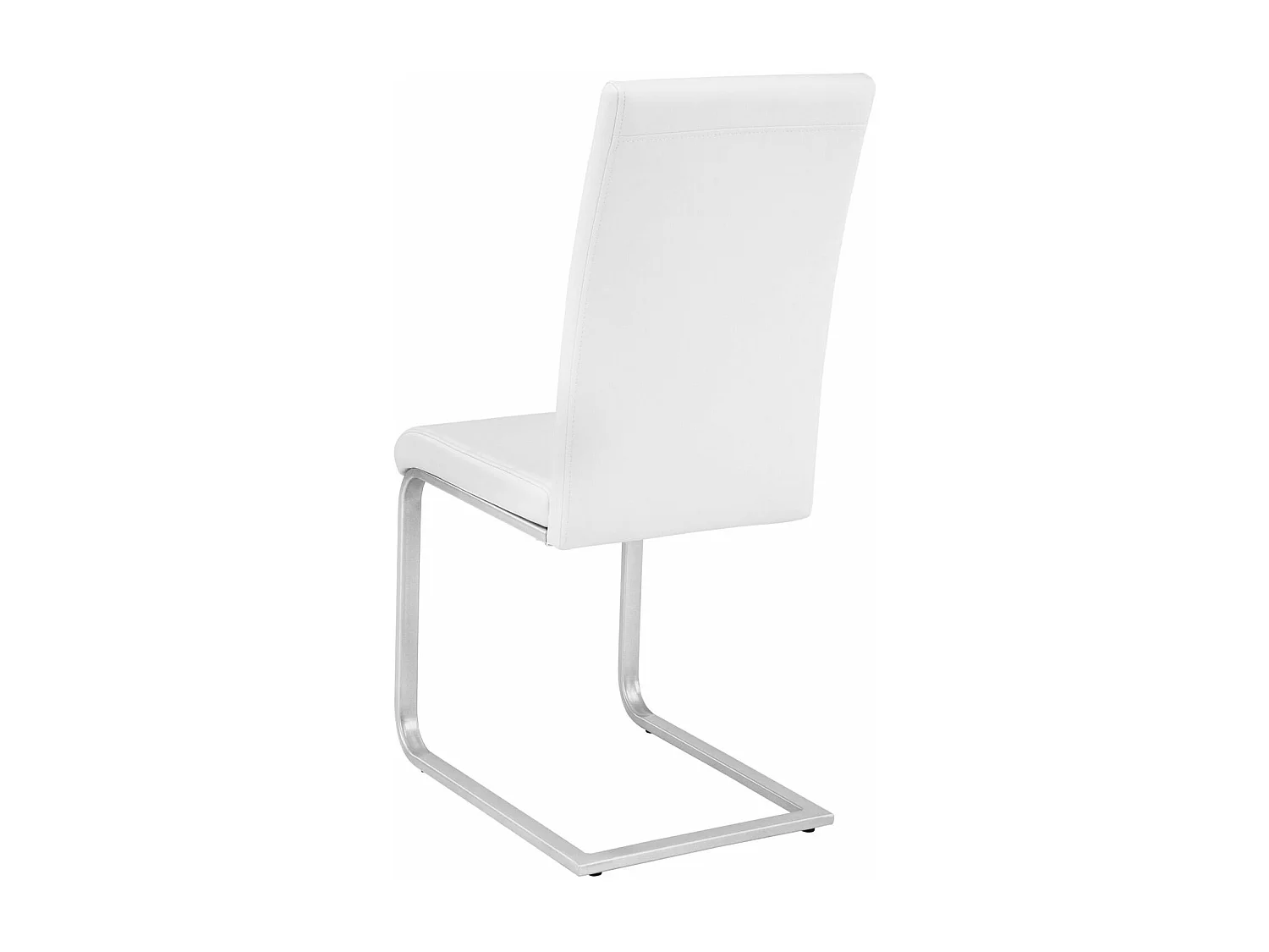 Lot de 8 chaises pieds acier siège de salon cuisine salle à manger design carré élégant blanc 08_0000091