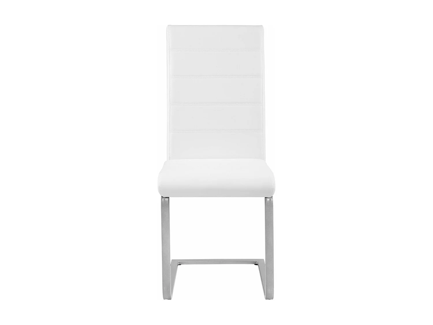 Lot de 8 chaises pieds acier siège de salon cuisine salle à manger design carré élégant blanc 08_0000091