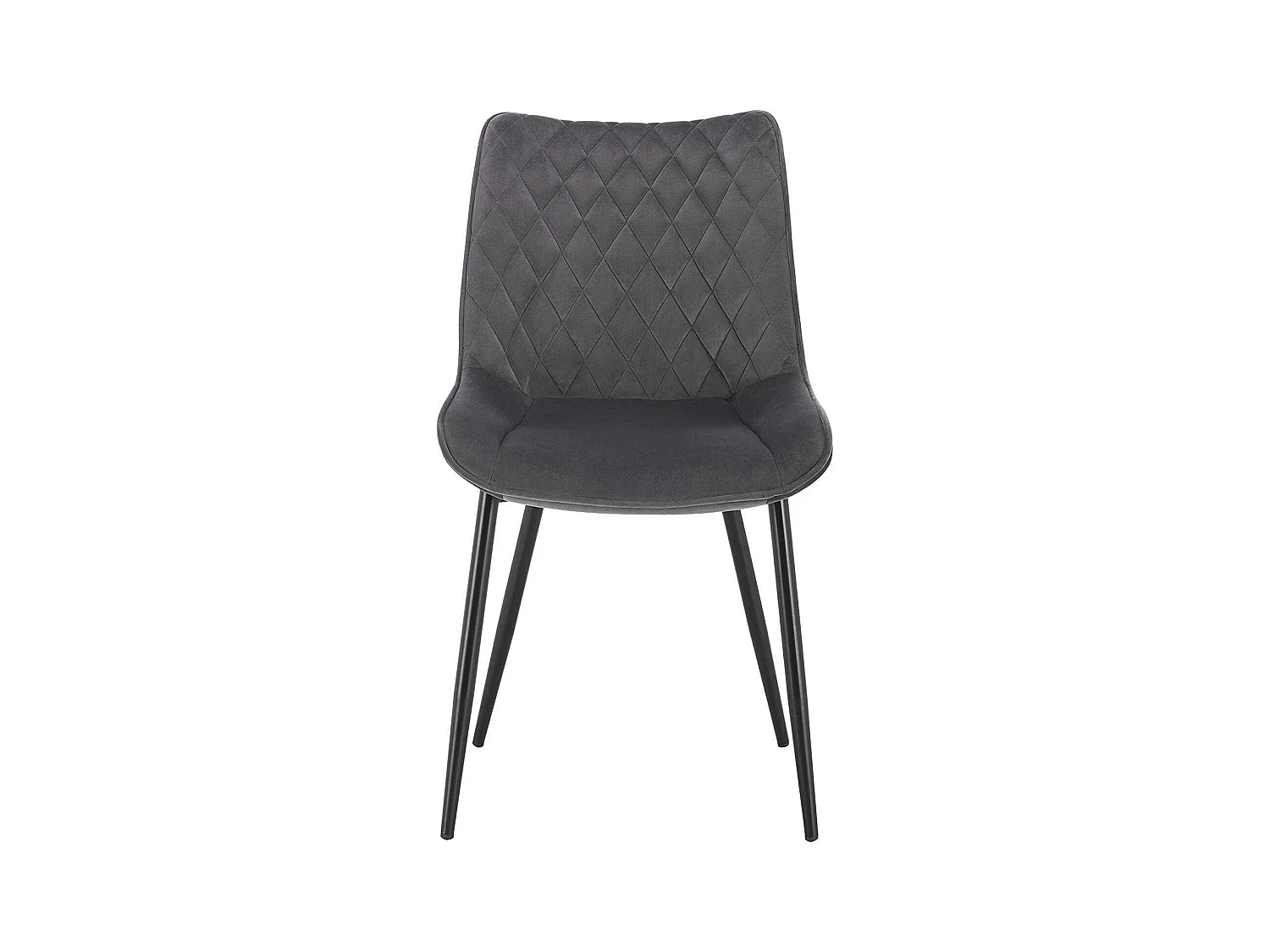 Chaises de cuisine 2 pièces en velours gris foncé 19_0000412