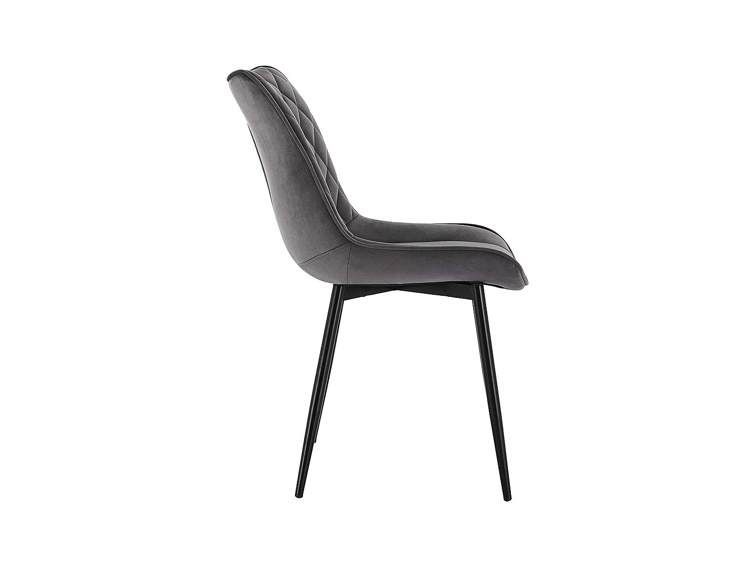 Chaises de cuisine 2 pièces en velours gris foncé 19_0000412