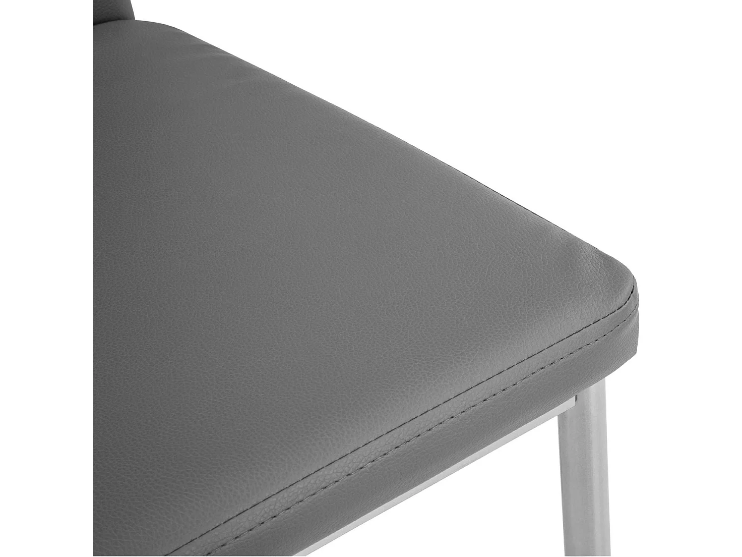 Lot de 4 chaises siège de salon cuisine salle à manger design élégant avec brillant gris 08_0000562