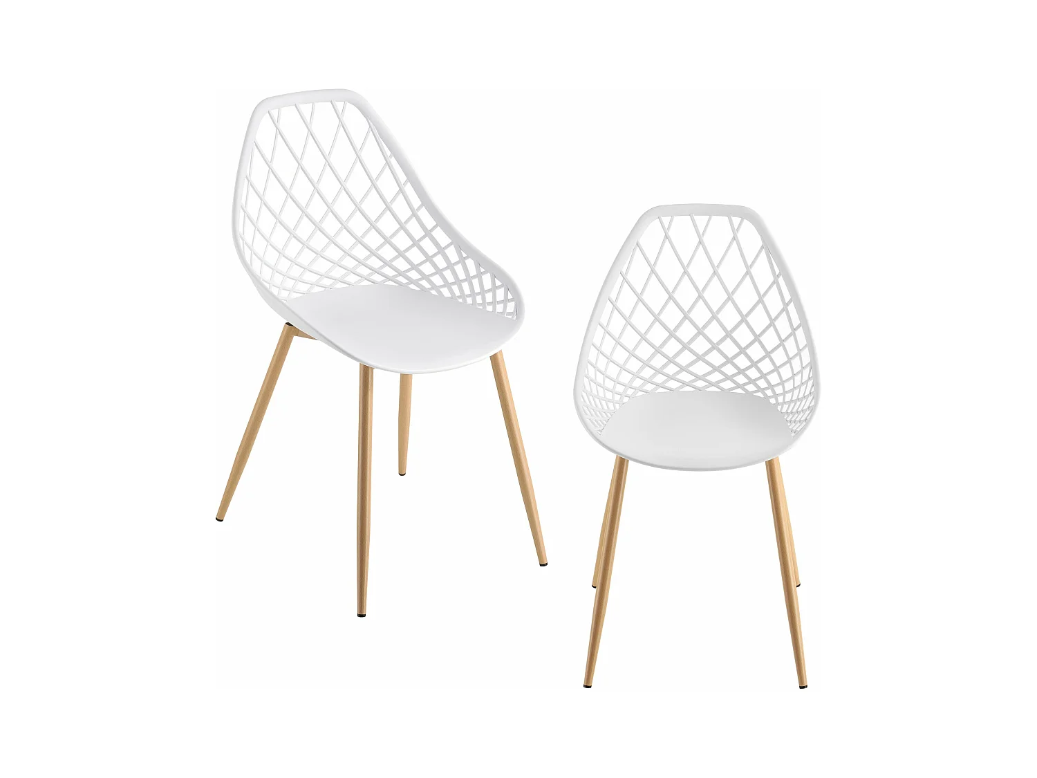 Set de 2 chaises de salle à manger siège en plastique 83 cm blanc 03_0006037