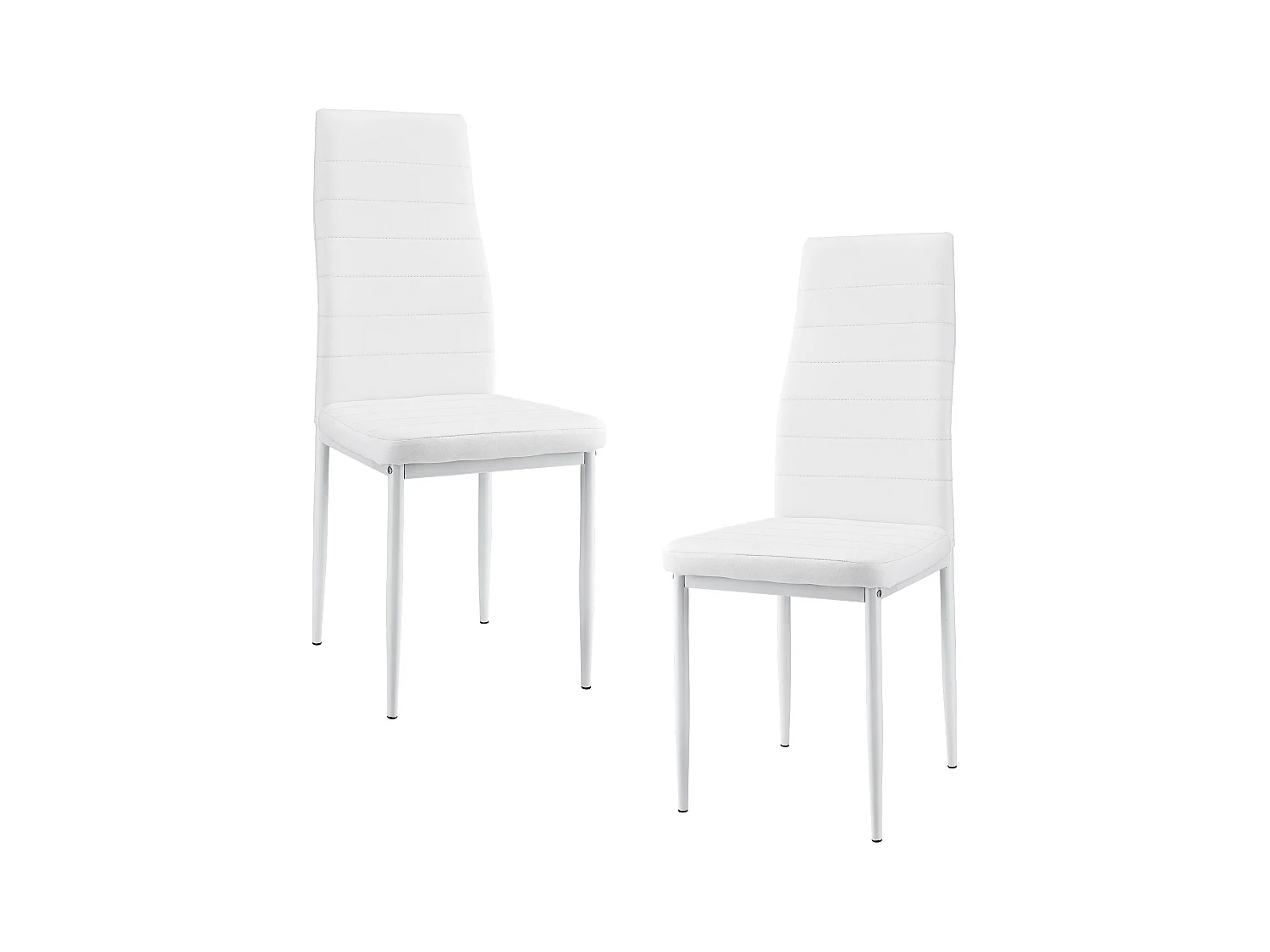 Lot de 2 chaises de salle à manger sièges empilables synthétique 96 cm blanc 03_0005742
