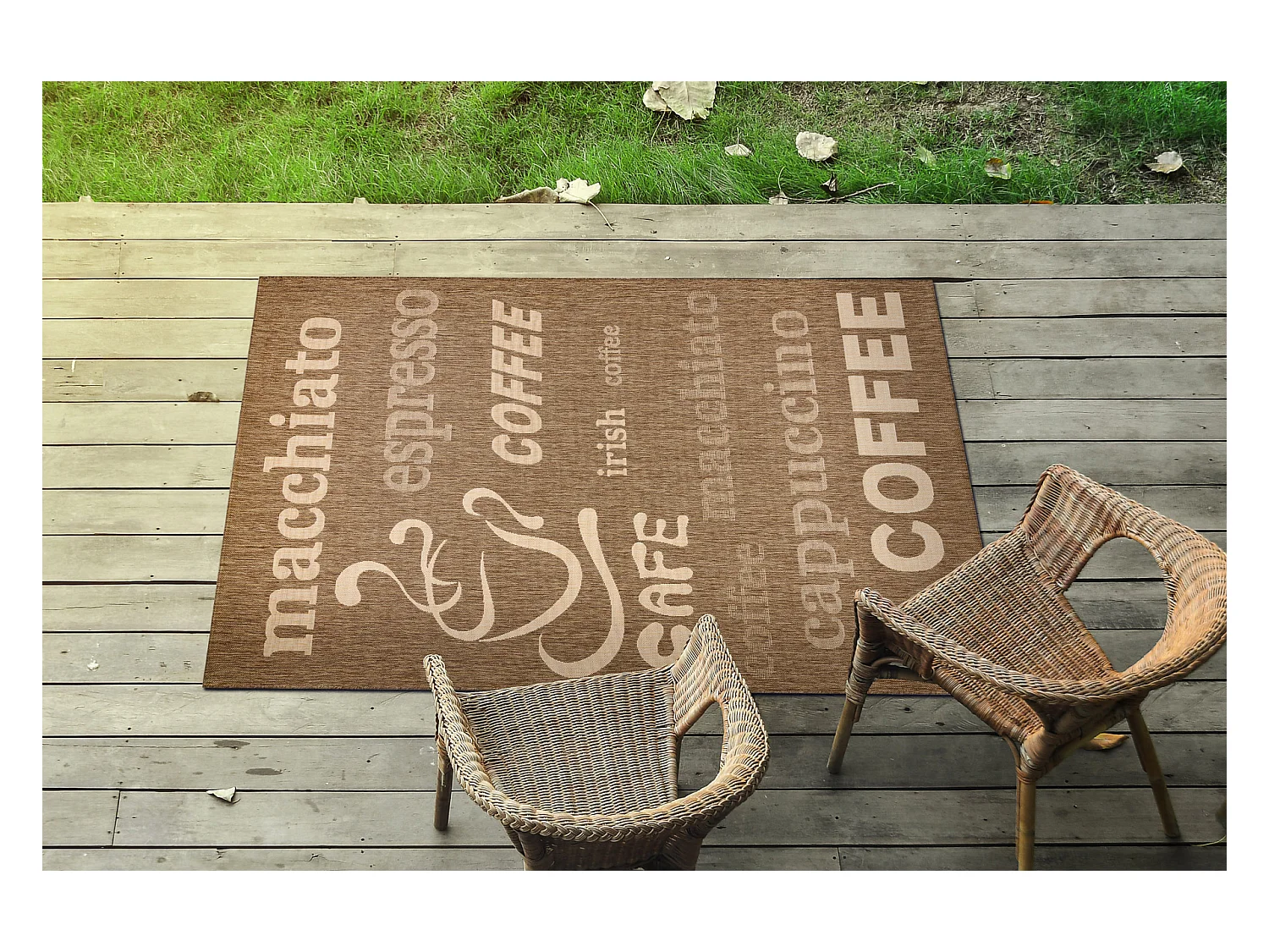 Sisal tapijt SISAL FLOORLUX 20645 koffie / natuurlijk 200x290 cm