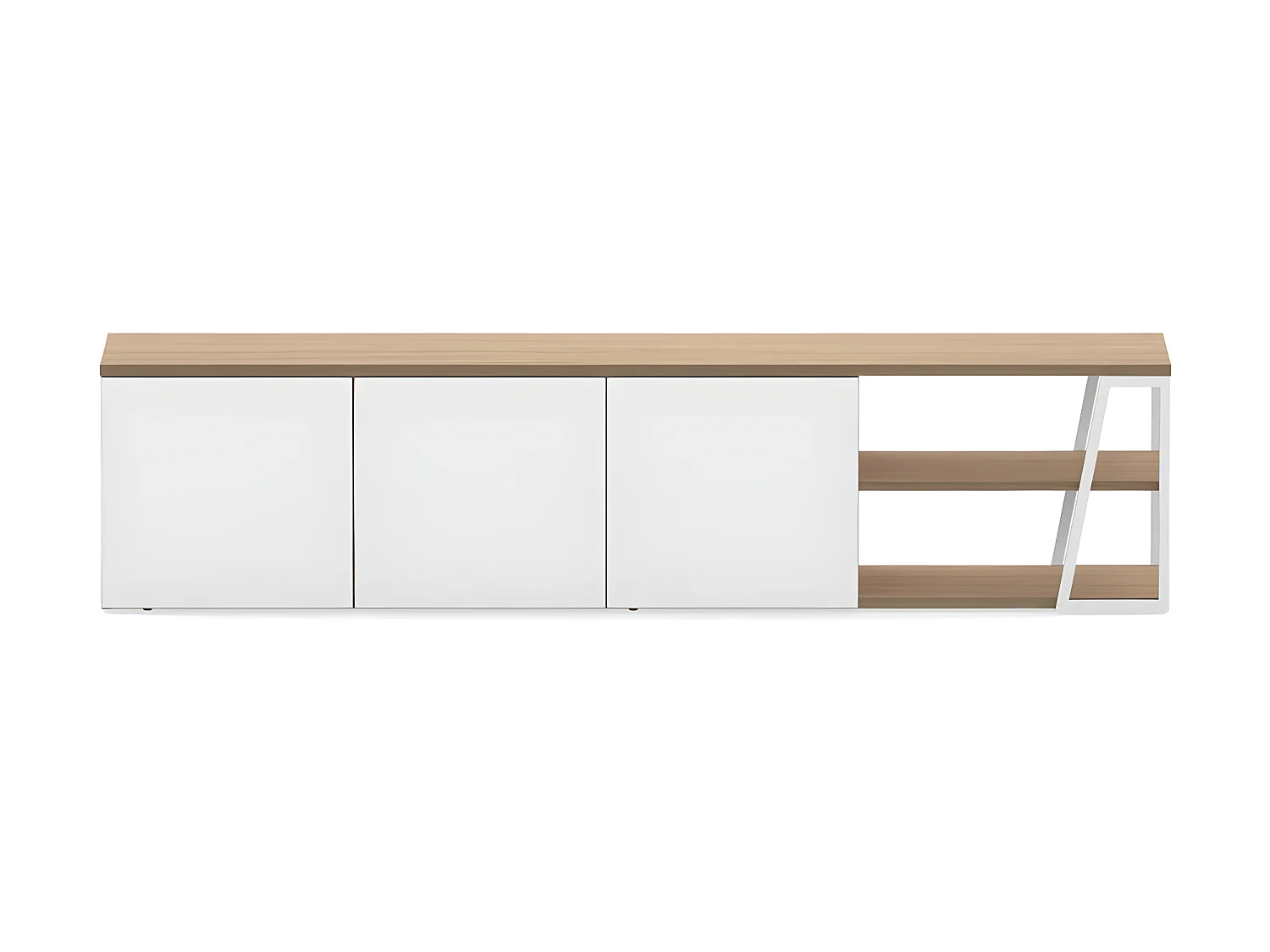 Meuble TV ALBI 190 chêne et blanc